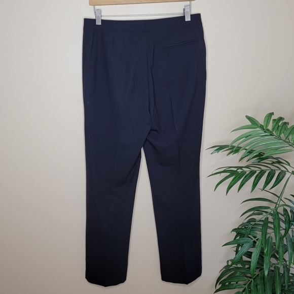 Lafayette 148 | Wool Blend Black Menswear Trousers Size 8 - Picture 3 of 5